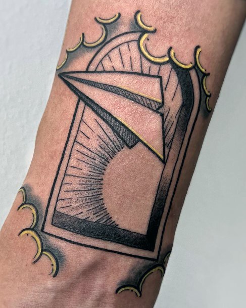 Art Paper Airplane Tattoo Designs For Girls