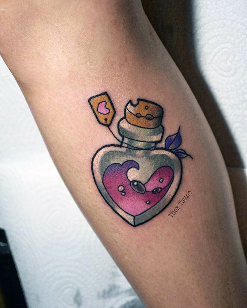 Art Poison Bottle Tattoo Designs For Girls