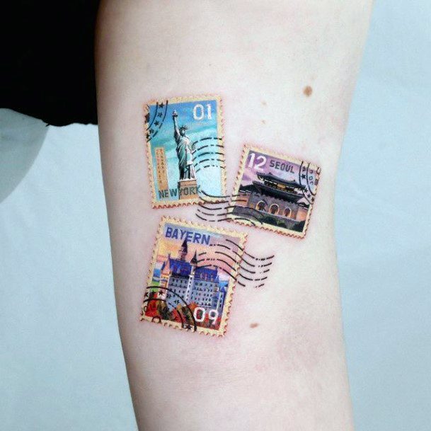 Top 100 Best Postage Stamp Tattoos For Women Mail Design Ideas