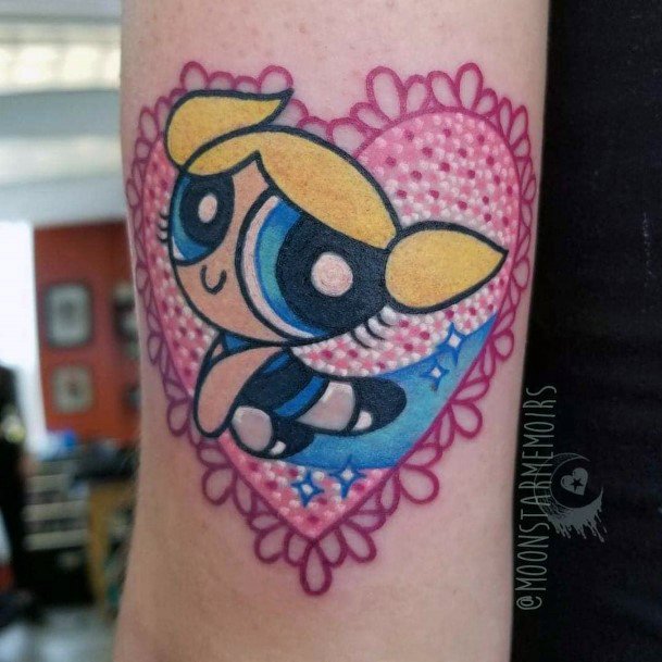 Art Powerpuff Girls Bubbles Tattoo Designs For Girls