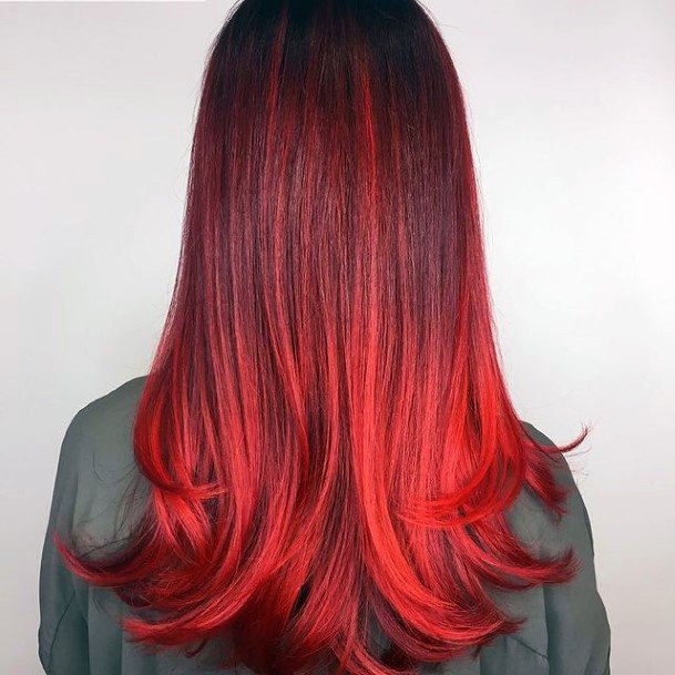 Art Red Ombre Hairstyles Ideas For Girls