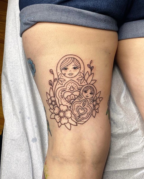 Art Russian Nesting Doll Matryoshka Tattoo Designs For Girls