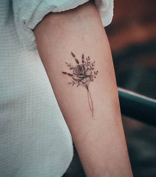 Art Simple Flower Tattoo Designs For Girls