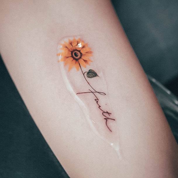 Art Small Sunflower Tattoo Designs For Girls