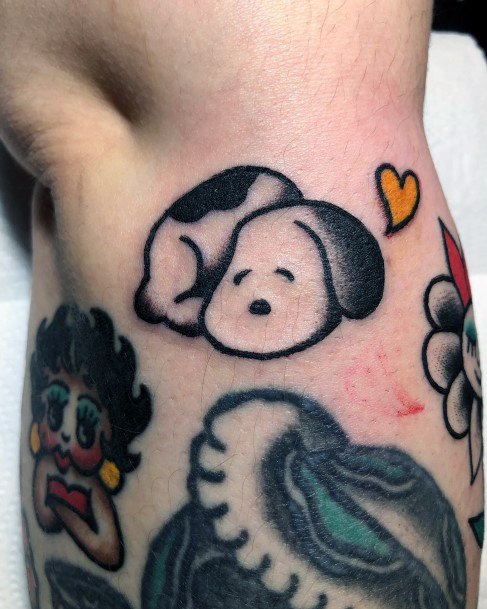 Art Snoopy Tattoo Designs For Girls