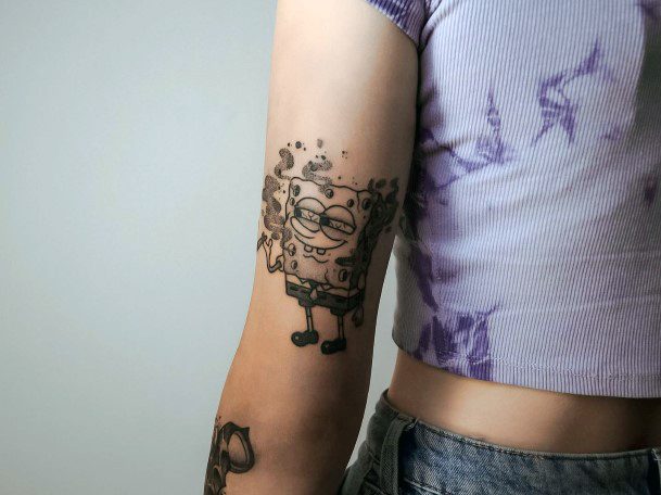 Art Spongebob Tattoo Designs For Girls