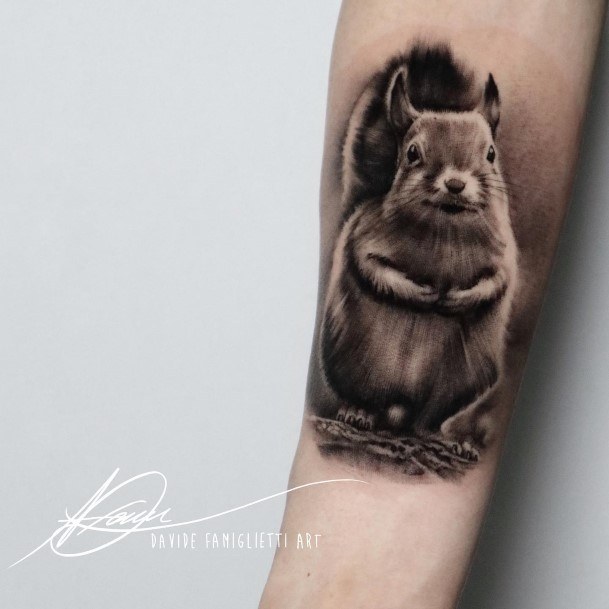 Art Squirrel Tattoo Designs For Girls