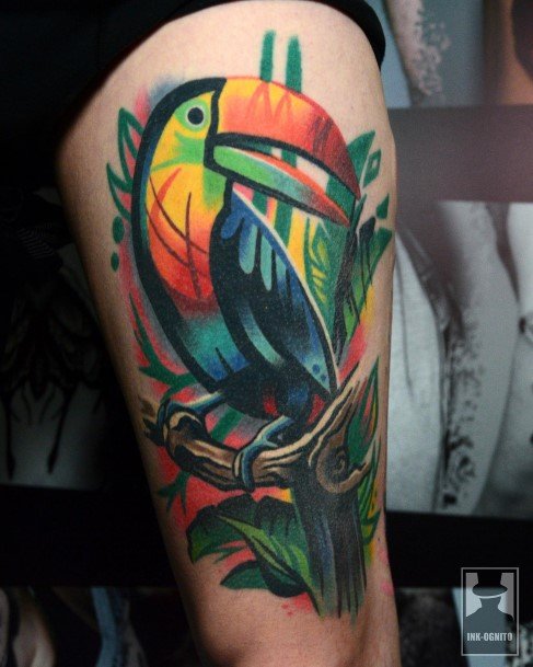 Art Toucan Tattoo Designs For Girls