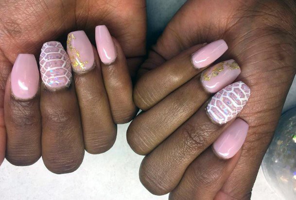 Art Work On Blush Pink Nails For Women