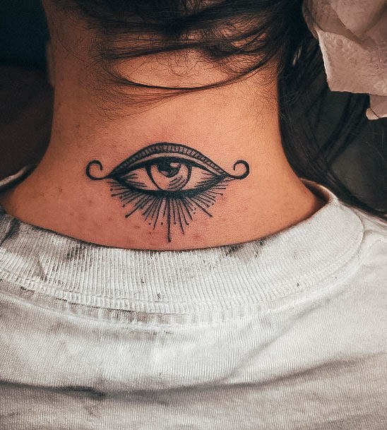 Artistic All Seeing Eye Tattoo On Woman