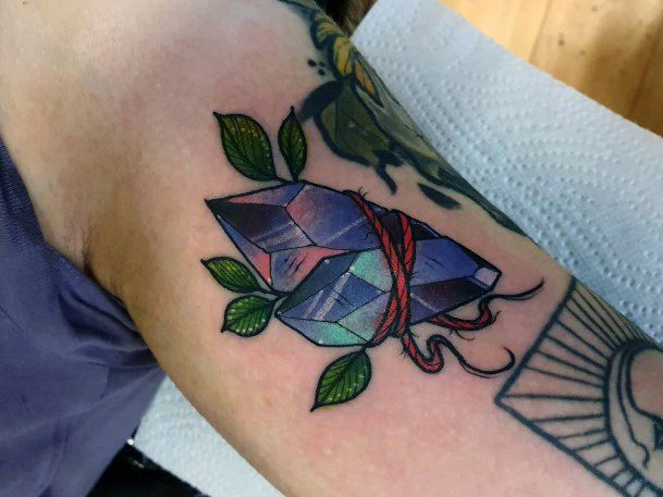 Artistic Amethyst Tattoo On Woman