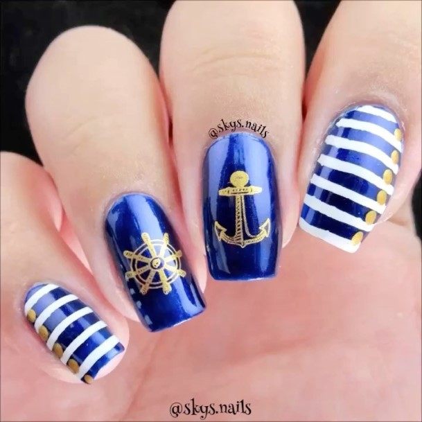 Artistic Anchor Nail On Woman