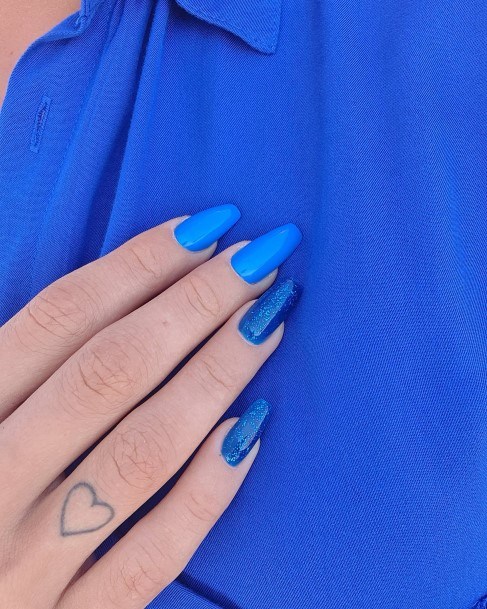 Artistic Azure Nail On Woman