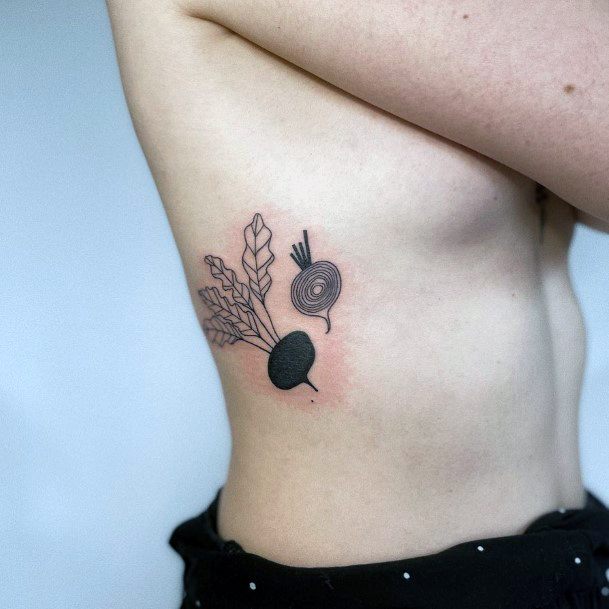 Artistic Beet Tattoo On Woman