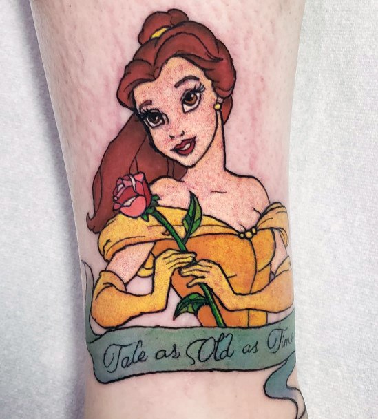 Artistic Belle Tattoo On Woman