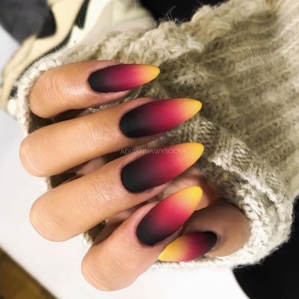 Artistic Bright Ombre Nail On Woman