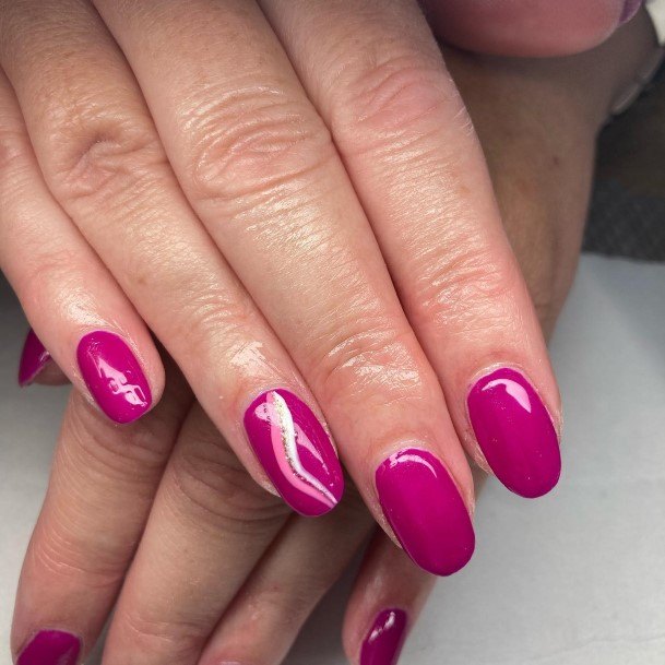 Artistic Bright Purple Nail On Woman