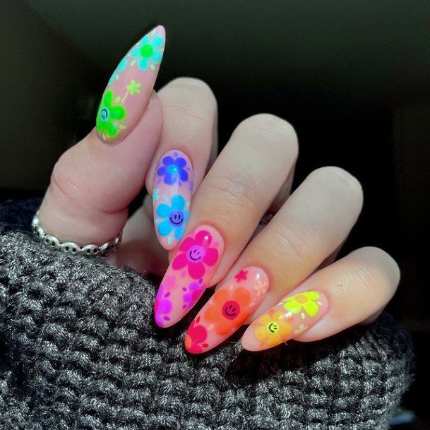 Artistic Bright Summer Nail On Woman