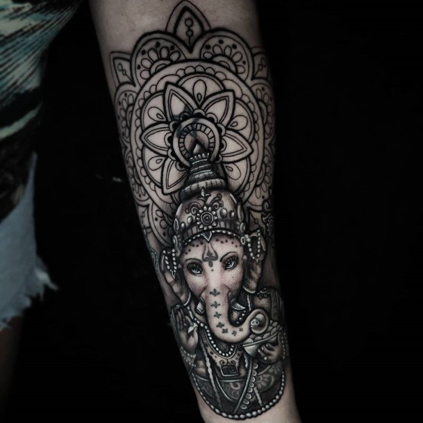 Artistic Buddha Tattoo On Woman Inner Forearm Detailed