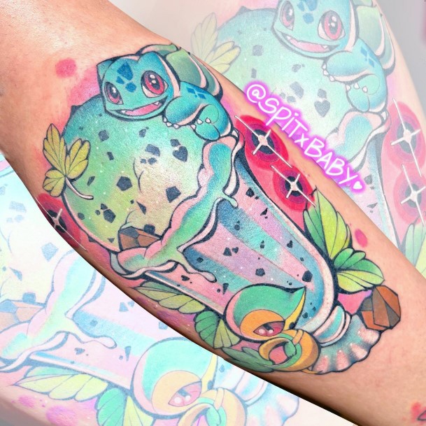 Artistic Bulbasaur Tattoo On Woman