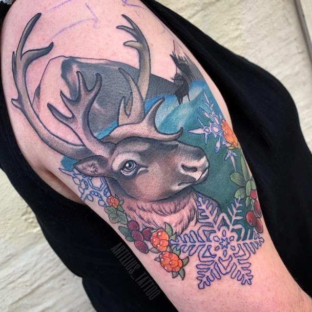 Top 100 Best Caribou Reindeer Tattoos For Women Animal Design Ideas