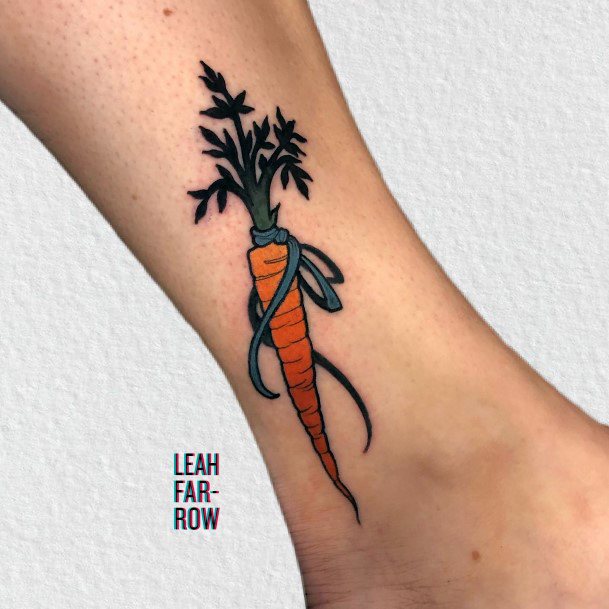 Artistic Carrot Tattoo On Woman