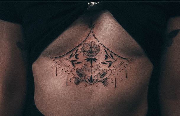 Artistic Chandelier Tattoo On Woman