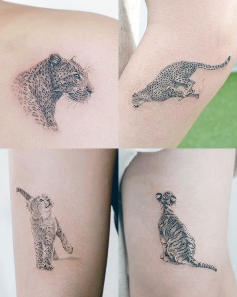 Artistic Cheetah Tattoo On Woman