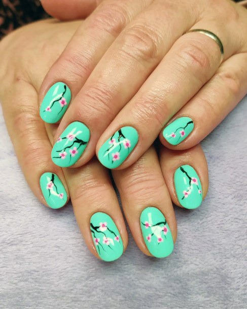 Artistic Cherry Blossom Sakura Nail On Woman