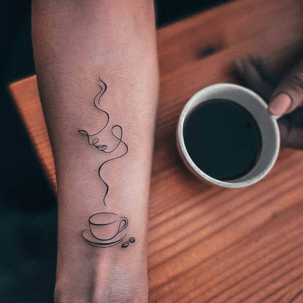 Artistic Coffee Tattoo On Woman