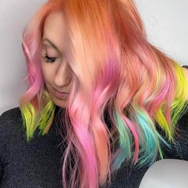 Artistic Cool Hair Dye Colors On Woman