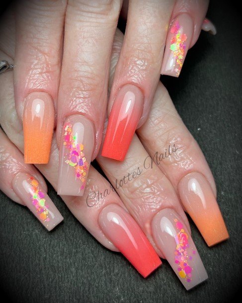 Artistic Coral Nail On Woman