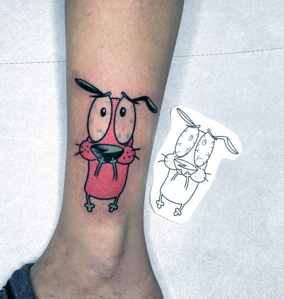 Artistic Courage The Cowardly Dog Tattoo On Woman