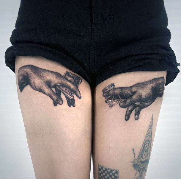 Artistic Creation Of Adam Tattoo On Woman