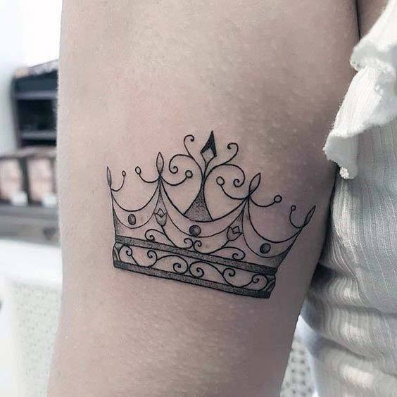 Artistic Crown Tattoo Women On Arms