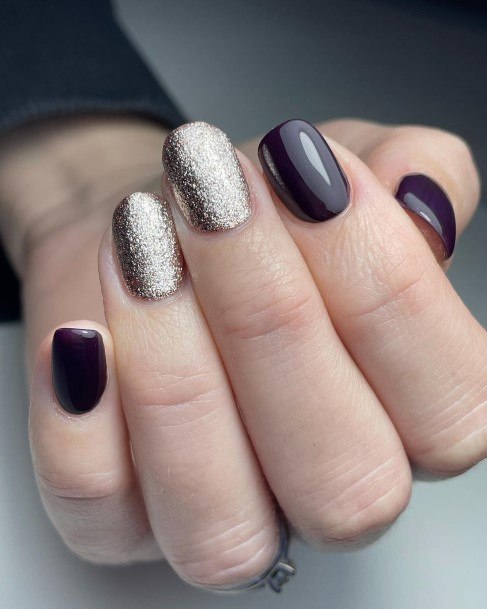 Artistic Deep Purple Nail On Woman