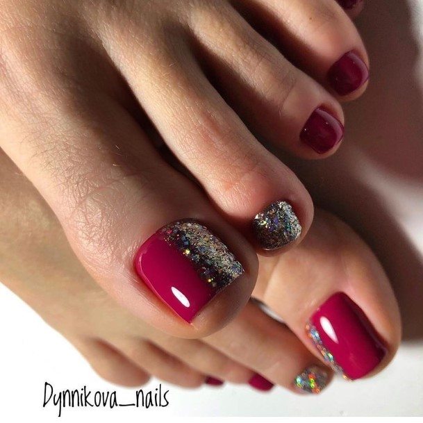 Artistic Deep Red Nail On Woman