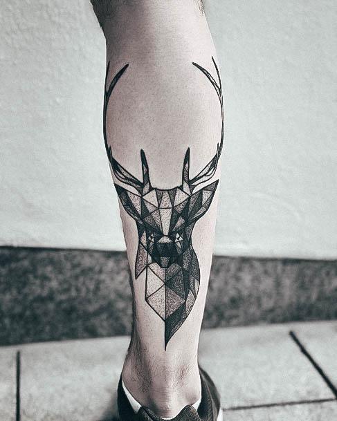 Artistic Deer Tattoo On Woman