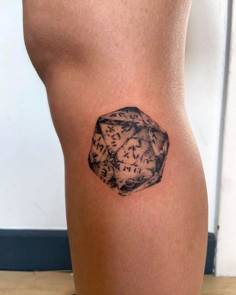 Artistic Dice Tattoo On Woman