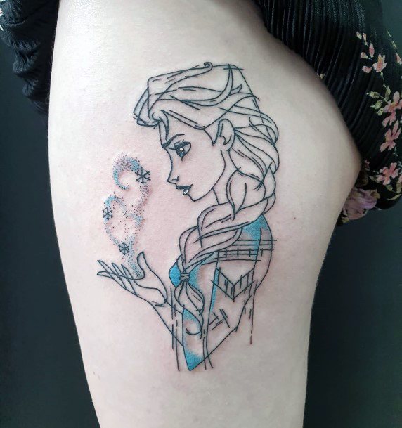 Artistic Elsa Tattoo On Woman