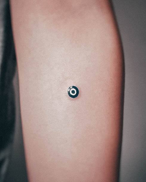 Artistic Evil Eye Tattoo On Woman