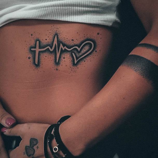 Artistic Faith Hope Love Tattoo On Woman