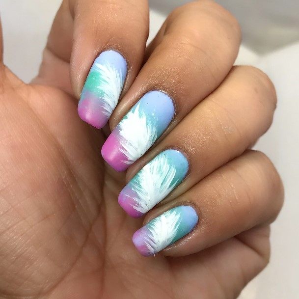 Artistic Feather Nail On Woman