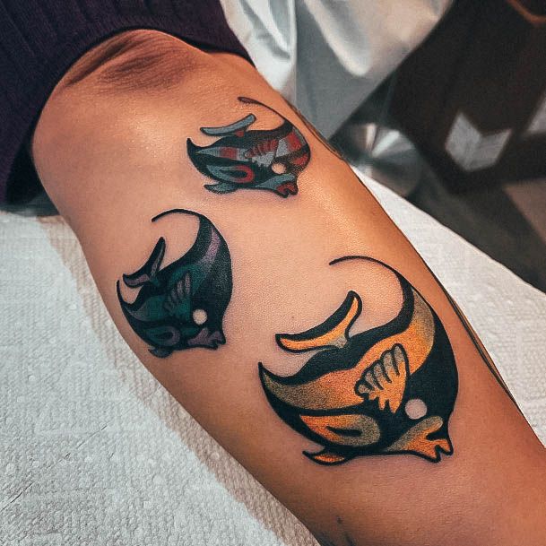 Artistic Fish Tattoo On Woman