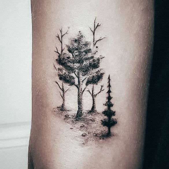 Artistic Forest Tattoo On Woman