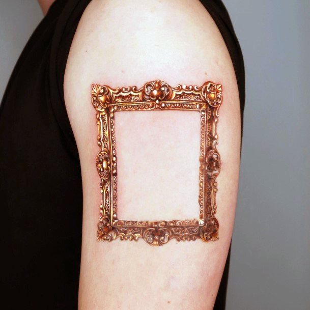 Artistic Frame Tattoo On Woman