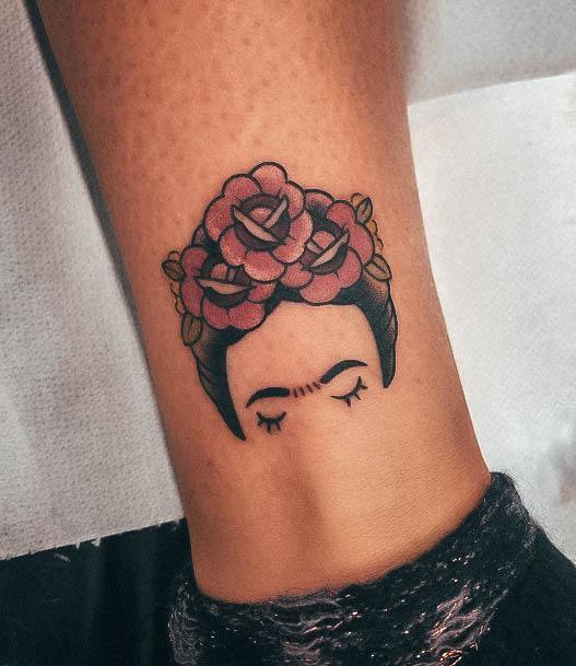 Artistic Frida Tattoo On Woman