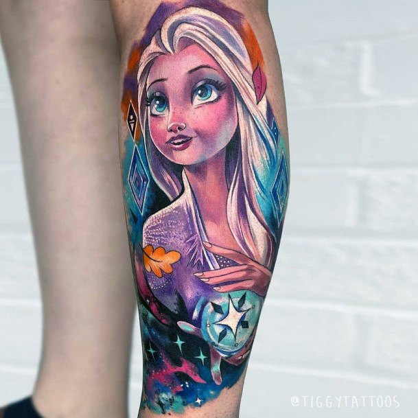 Artistic Frozen Tattoo On Woman