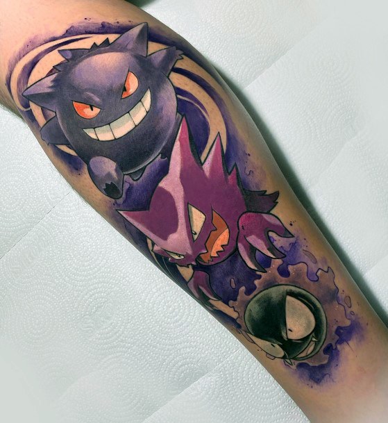 Artistic Gengar Tattoo On Woman