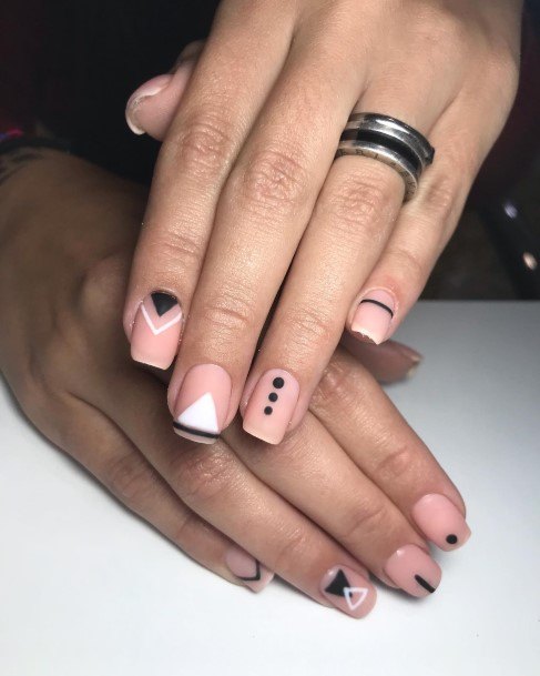 Artistic Geometric Nail On Woman